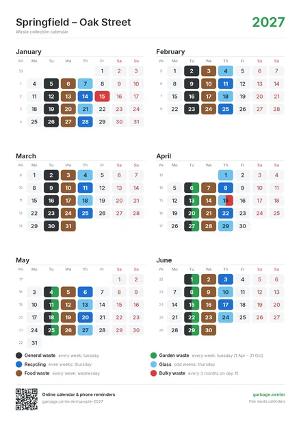 Large – half a year per page