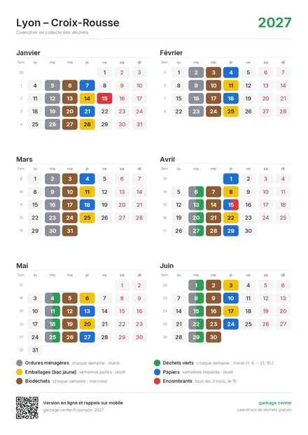 Grand format – un semestre par page